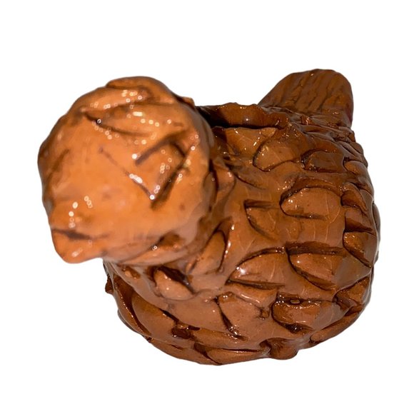 Unique Handmade Signed Red Pottery Clay Bird Candle Holder Figurine Collectible - Picture 5 of 7